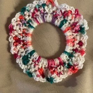 White with colour hair scrunchie